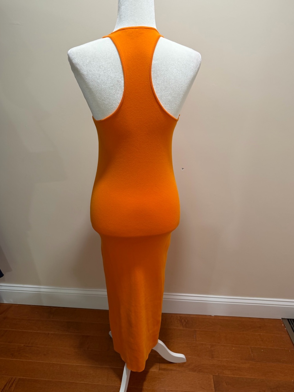 A.L.C. Orange Cotton Blend Stretch Racerback Sleeveless Marc Dress Sz. M - Picture 7 of 8